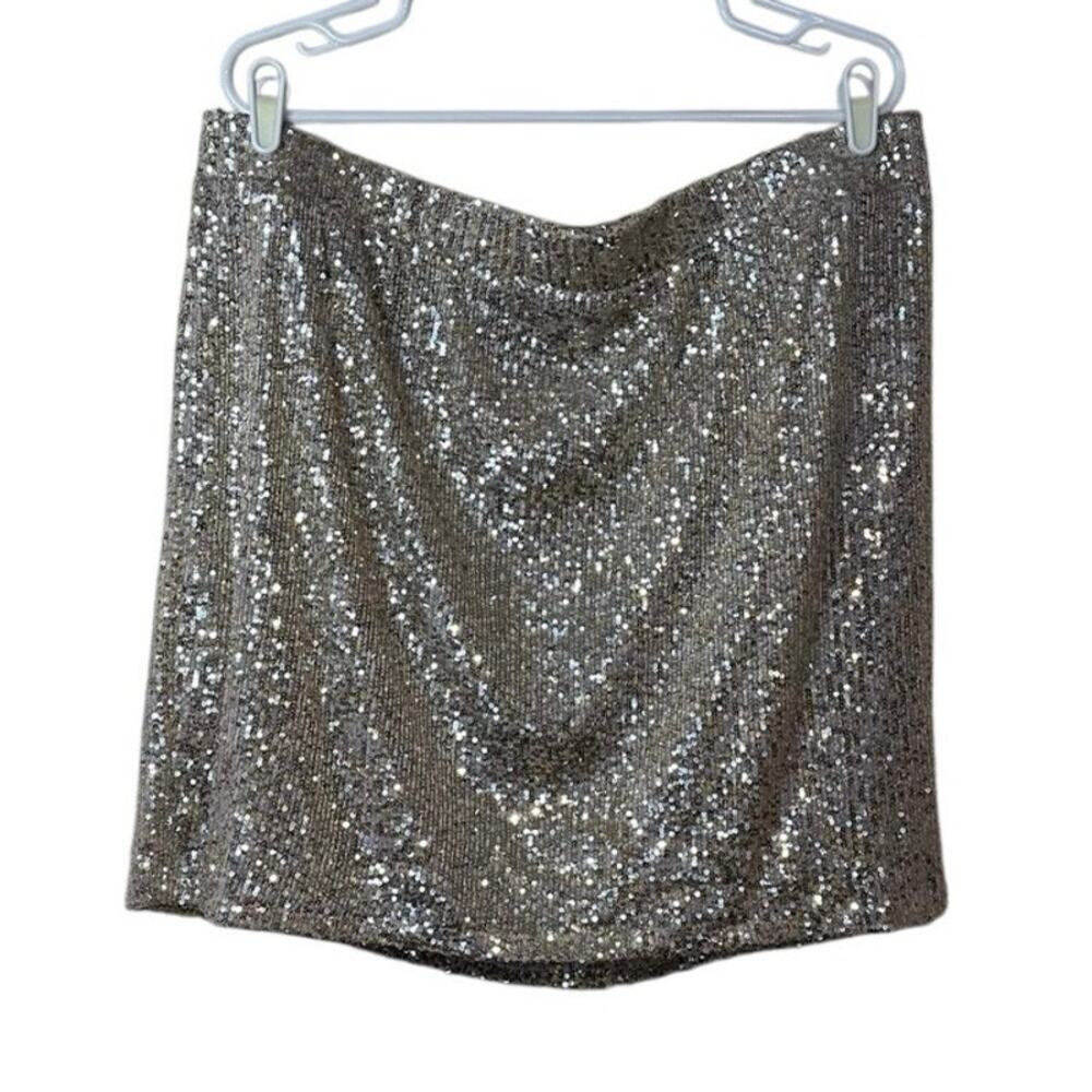 Maurice’s Sequin Elastic Waist Lined Mini Skirt Size XXL Party Glam Vegas Club